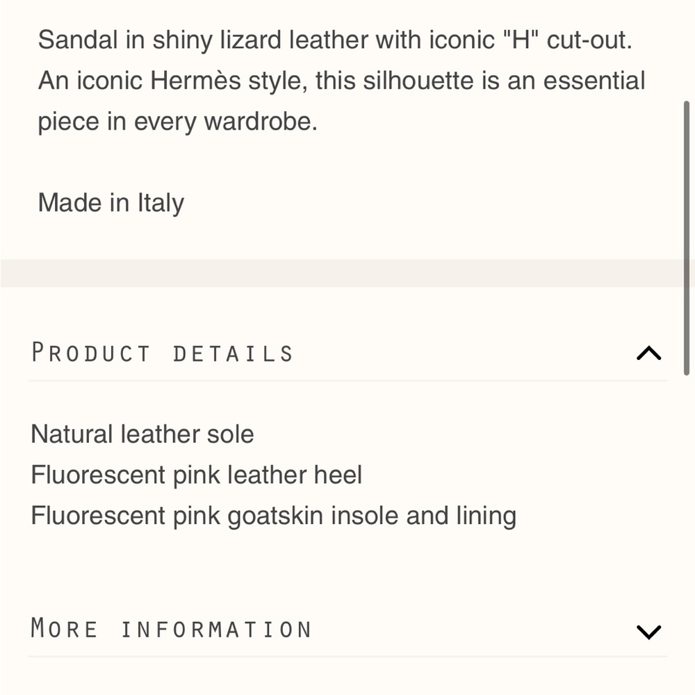 HP🎉RARE PINK LIZARD HERMÈS ORAN SANDALS - Picture 12 of 15